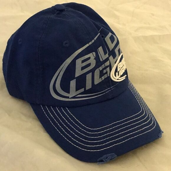 Bud Light Beer Blue & White Logo Baseball Hat - Picture 3 of 11